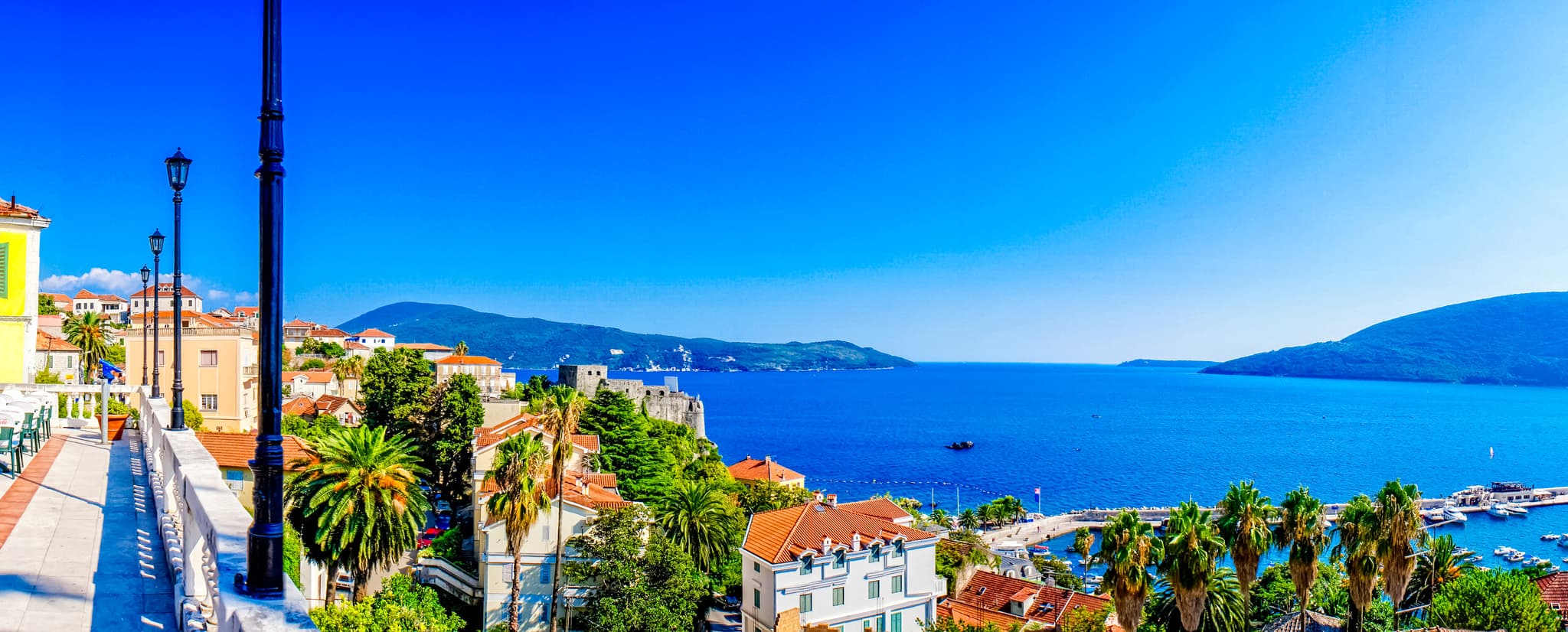 Herceg Novi old town overlooking the blue Adriatic