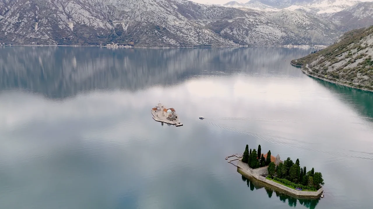 Kamenari-Lepetane car ferry crossing the Bay of Kotor
